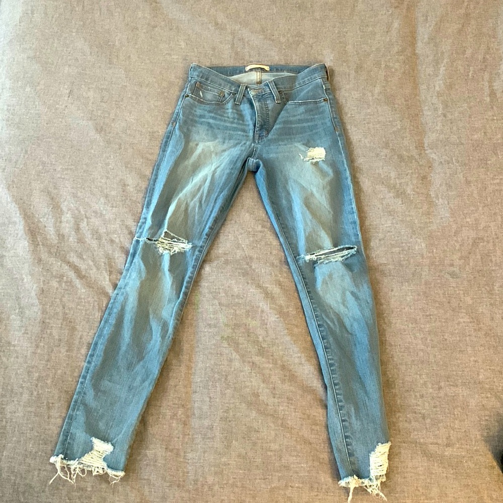 Madewel. 26. Destroyed, stretch denim. High rise.